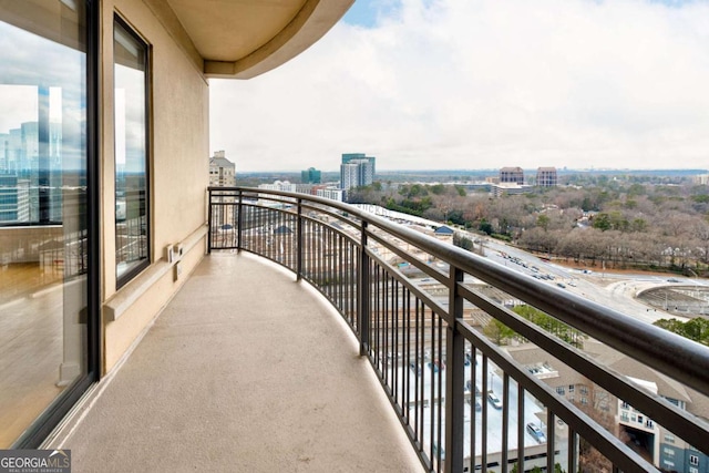 balcony with a view of city