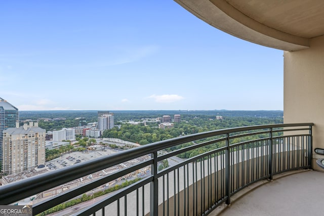 balcony featuring a view of city