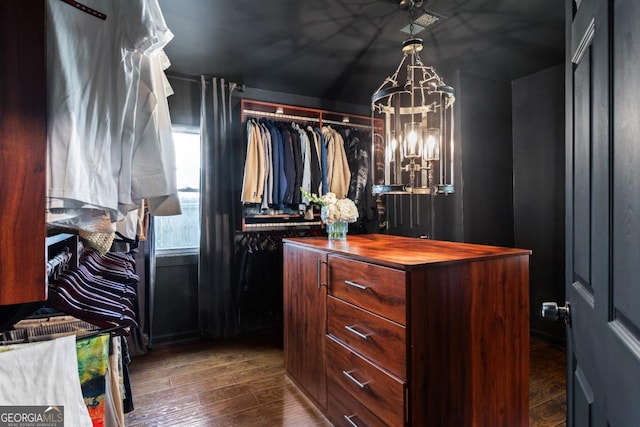 spacious closet featuring wood-type flooring