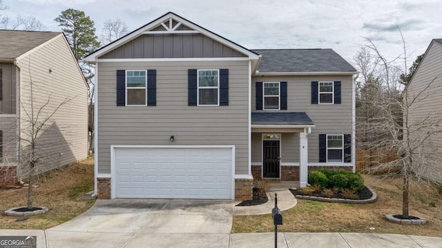 view of front of home with a garage