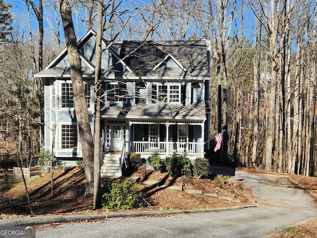 view of front of home with a porch