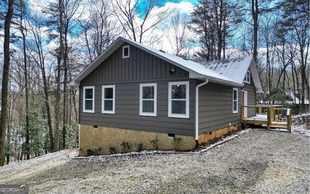 65 Blue Grass Holw, Morganton, GA 30560 - view of side of home featuring crawl space and a wooden deck
