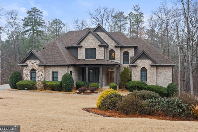 view of french country home