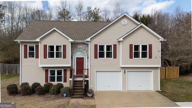 split foyer home with a garage