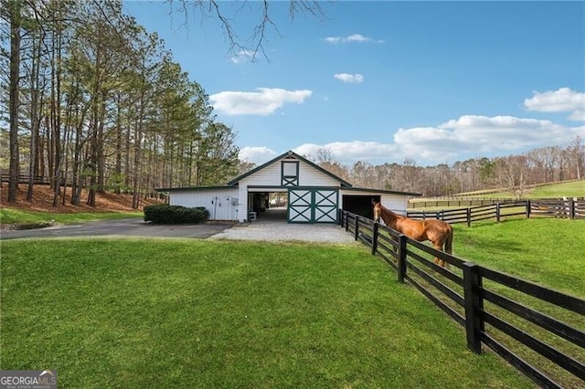 exterior space featuring a rural view