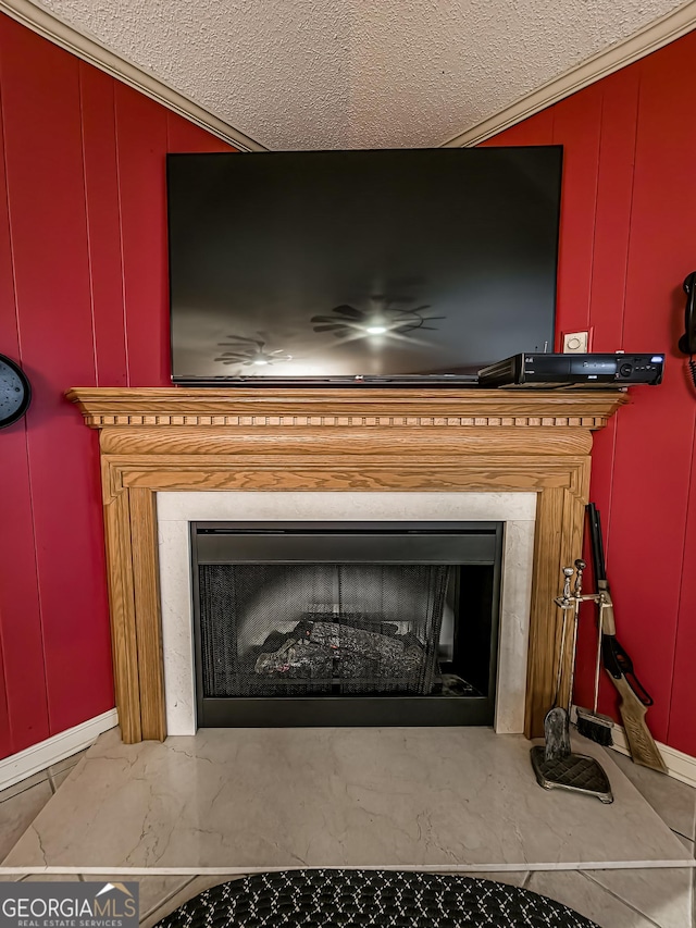 details featuring a textured ceiling