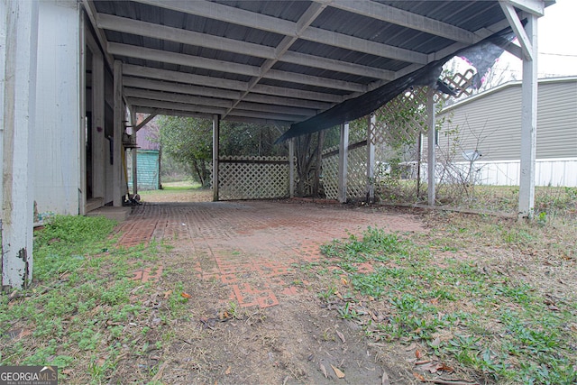 view of yard with a carport