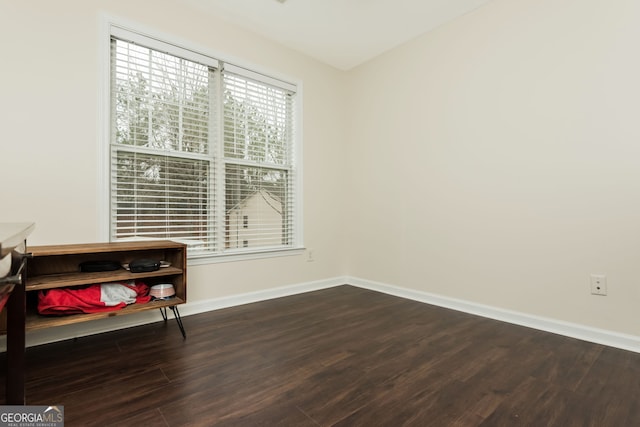 living area featuring dark hardwood / wood-style floors