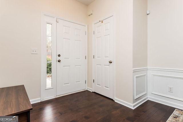 foyer featuring dark hardwood / wood-style flooring