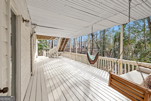 view of wooden deck