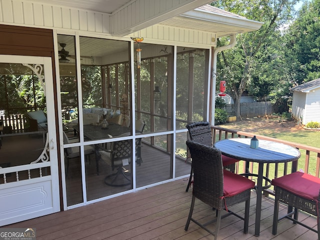 view of sunroom / solarium