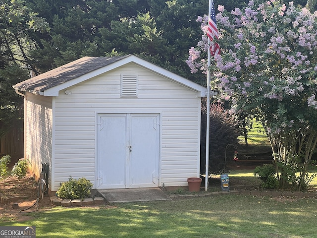 view of shed