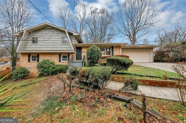 split level home with a garage