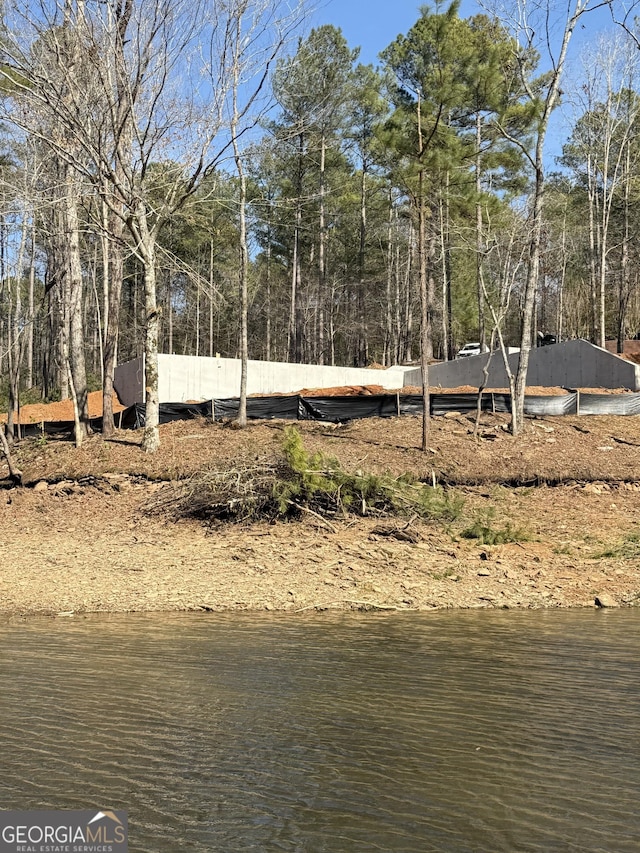 view of yard with a water view