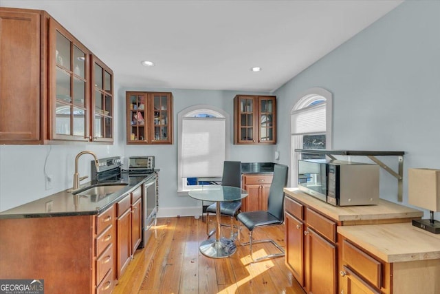 kitchen featuring sink and light hardwood / wood-style flooring