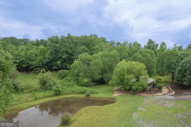 surrounding community with a water view