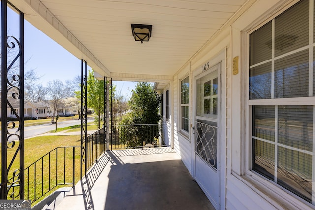exterior space with a porch