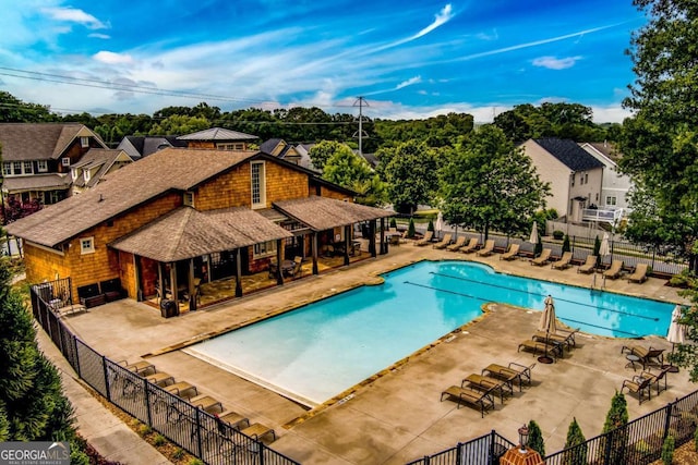 view of pool with a patio area