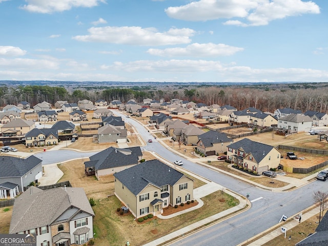 aerial view featuring a residential view