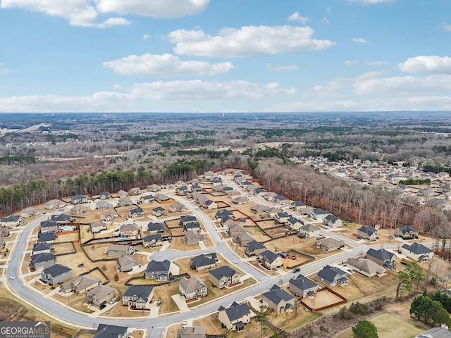 bird's eye view with a residential view