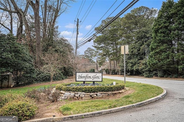 view of community sign