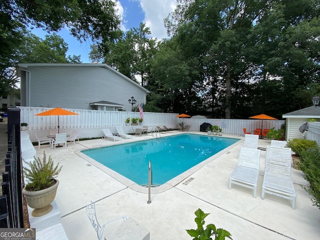 view of pool with a patio