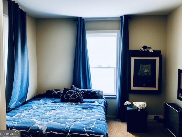 bedroom with carpet