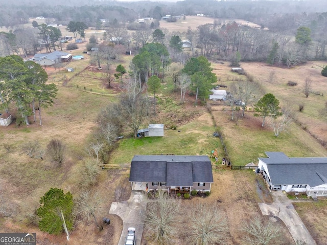 drone / aerial view with a rural view