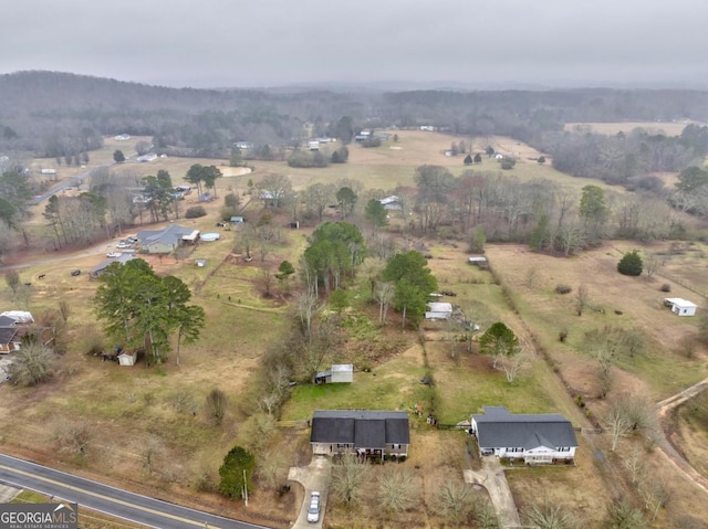 drone / aerial view with a rural view