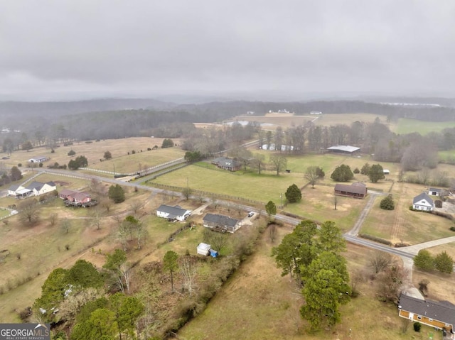 aerial view with a rural view