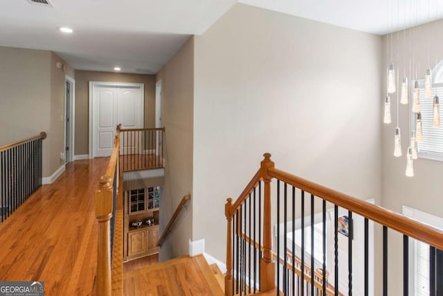 hall featuring light hardwood / wood-style flooring