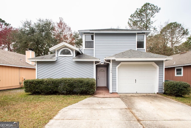 view of front property with a front lawn