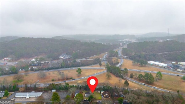 drone / aerial view with a mountain view