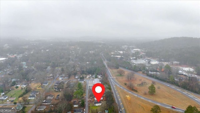 aerial view with a mountain view