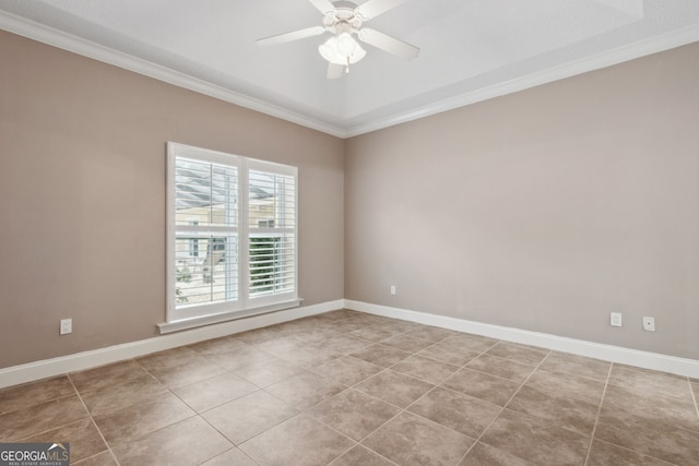 17 Coastal Walk, Saint Marys, GA 31558 - tiled empty room with ornamental molding and ceiling fan