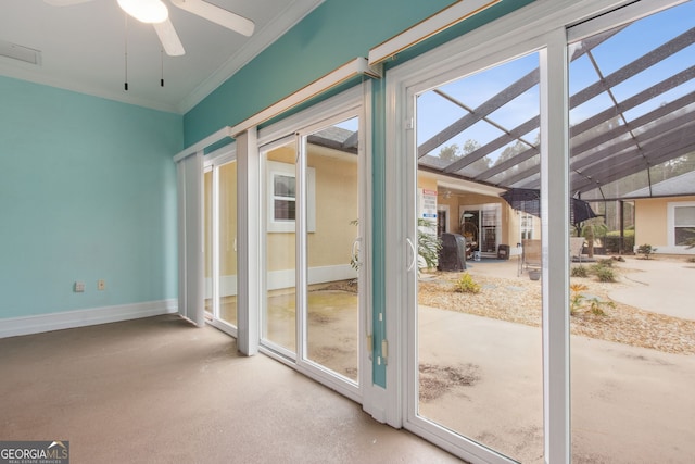 17 Coastal Walk, Saint Marys, GA 31558 - doorway to outside featuring ornamental molding and ceiling fan