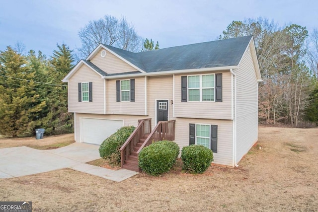 split foyer home with a garage