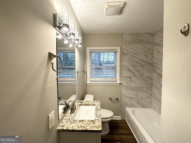1158 Edgefield Dr SW, Atlanta, GA 30310 - bathroom with vanity, wood finished floors, and shower / bath combination
