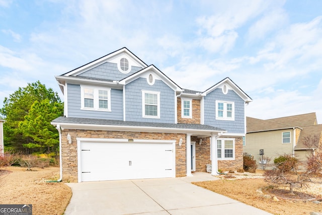 craftsman-style house with a garage