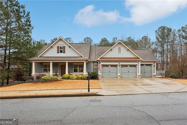 craftsman inspired home with a garage