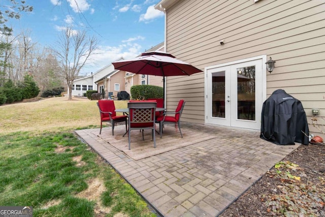 view of patio with french doors