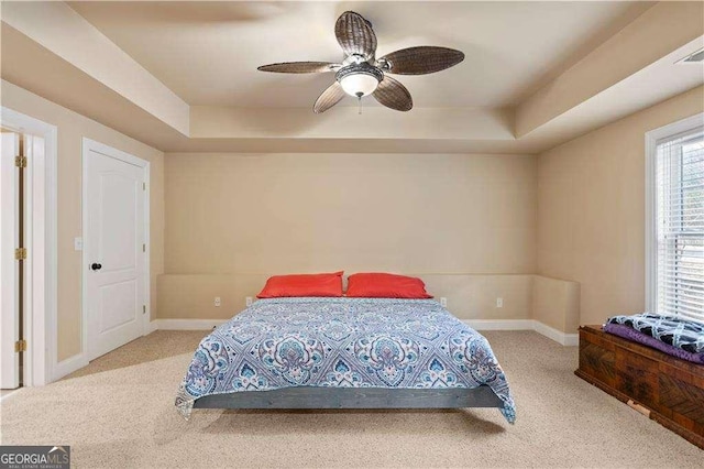 3130 Kates Way NW, Kennesaw, GA 30152 - bedroom with a tray ceiling, carpet floors, and baseboards