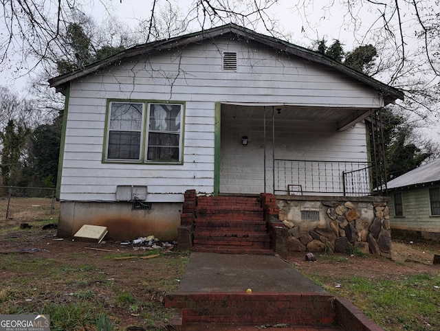 view of bungalow-style home