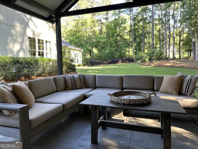 view of patio with an outdoor hangout area