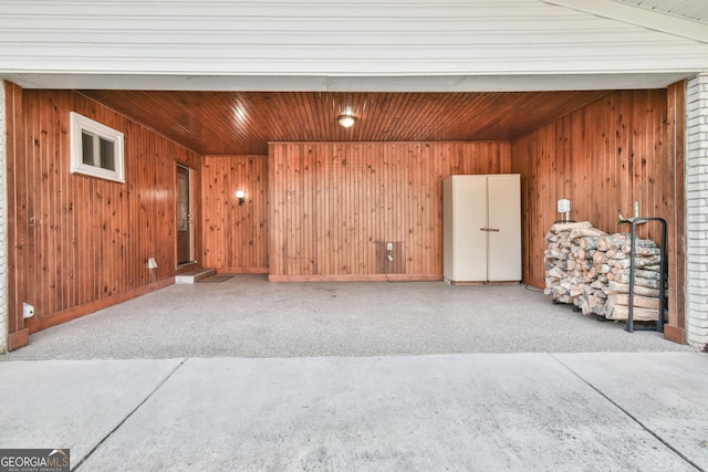 interior space featuring wooden ceiling