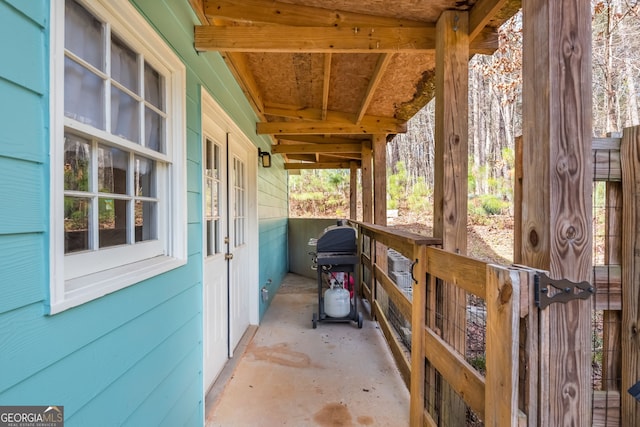 view of patio / terrace featuring a grill