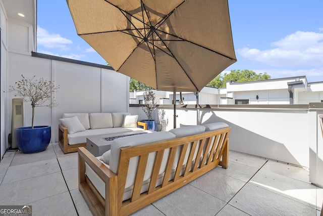 view of patio / terrace with an outdoor living space