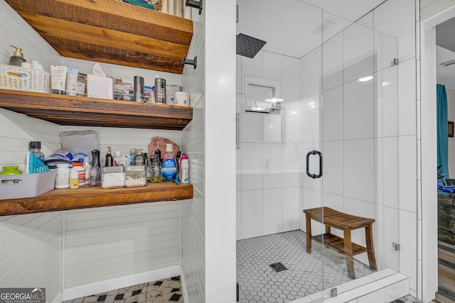 bathroom with an enclosed shower