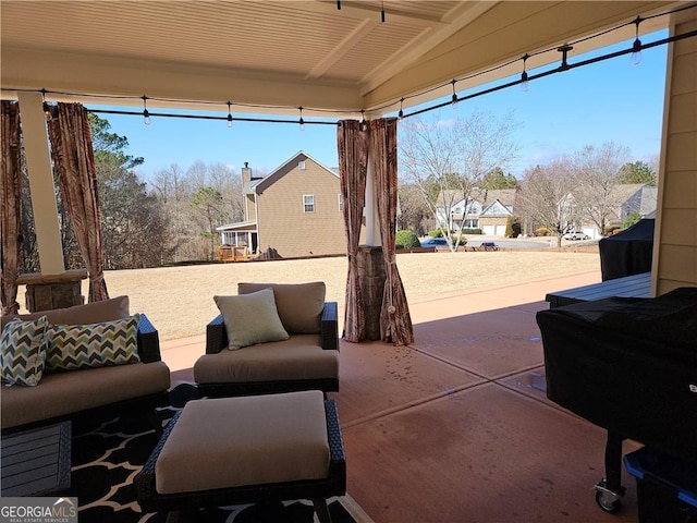 view of patio / terrace with an outdoor hangout area