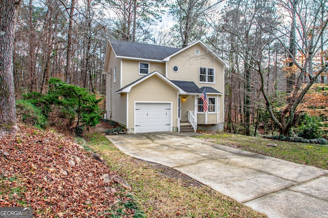 view of property with a garage